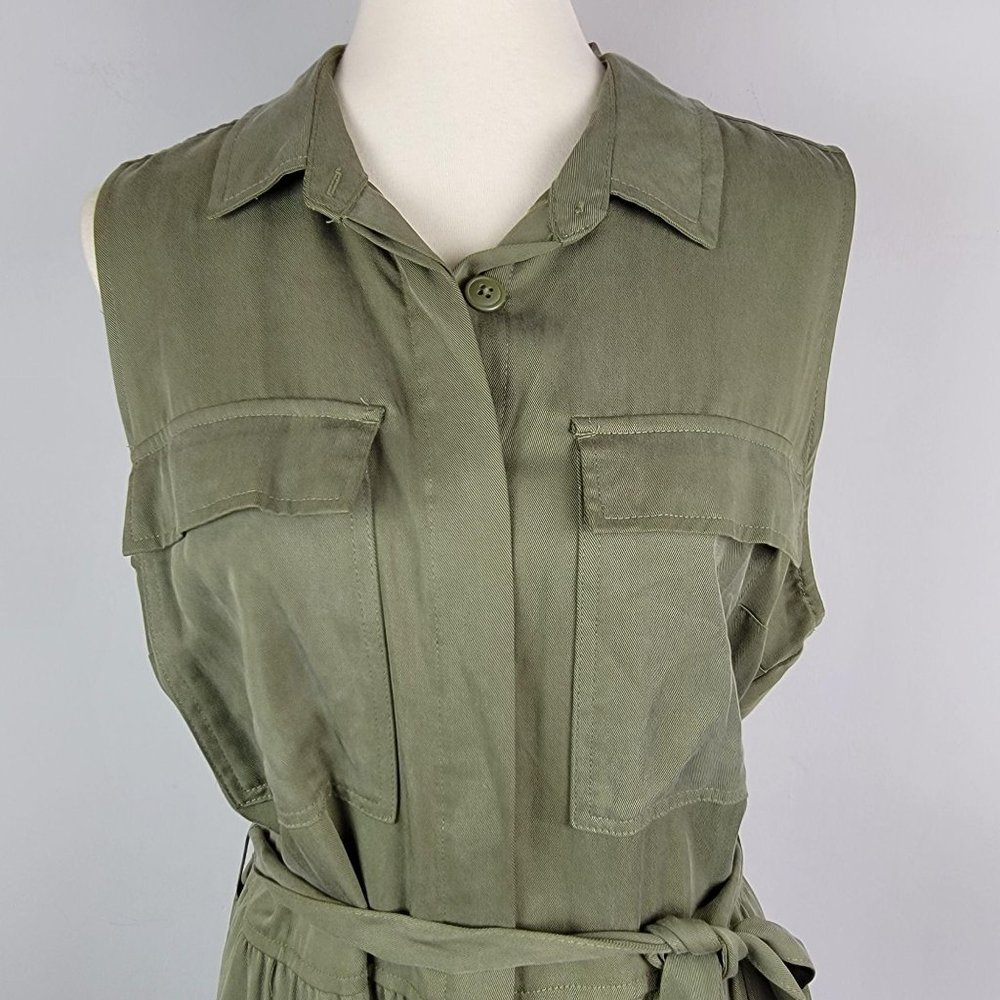 Maison Jules Plus Size Olive Green Utility-Pocket Shirt Dress Size XXL - Picture 5 of 12